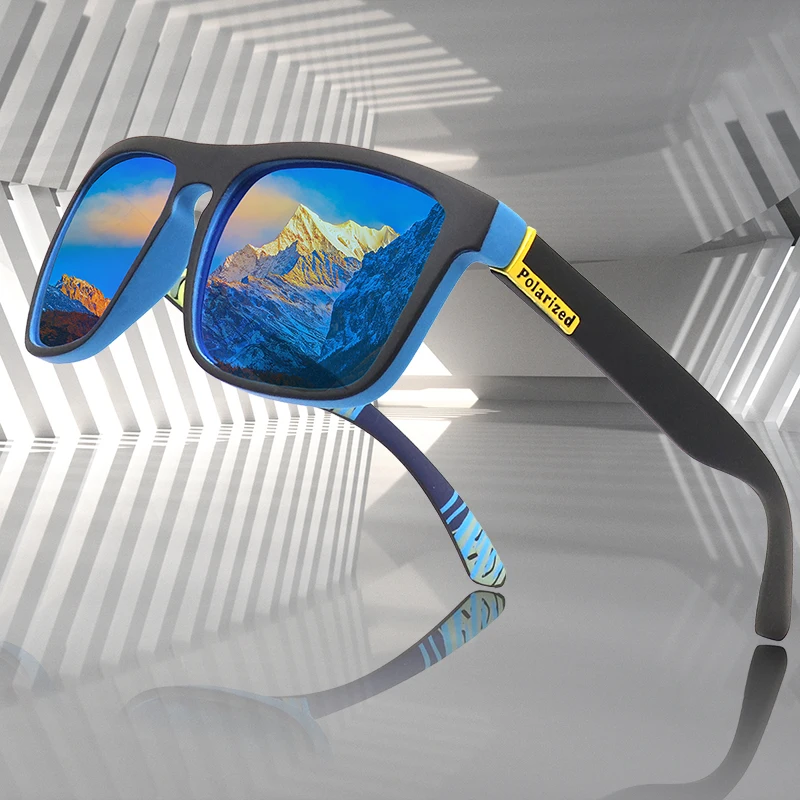 

Gafas de sol polarizadas para hombre y mujer, lentes de sol cuadradas clasicas con espejo, de marca de disenador, a la moda
