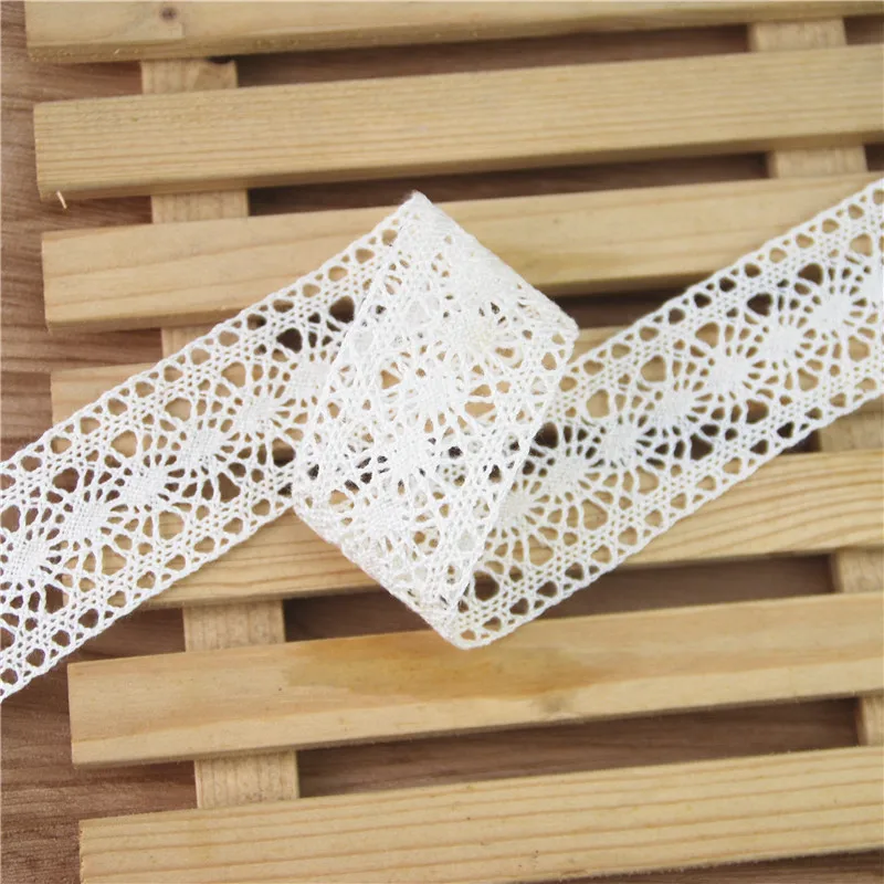 35 мм хлопковая кружевная отделка ткань цвета слоновой кости аксессуары для шитья