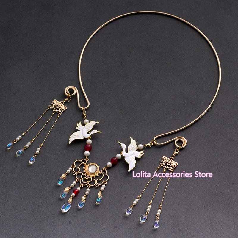 Цепочка с жемчужными подвесками в стиле династии Танга|Ожерелье-ошейник| |