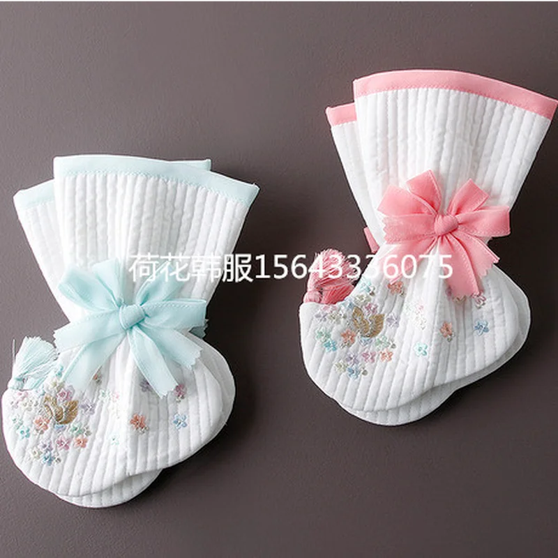 

Pink Blue Children's Hanbok Socks Boys and Girls One Year Old Baby Birthday Embroidered Socks