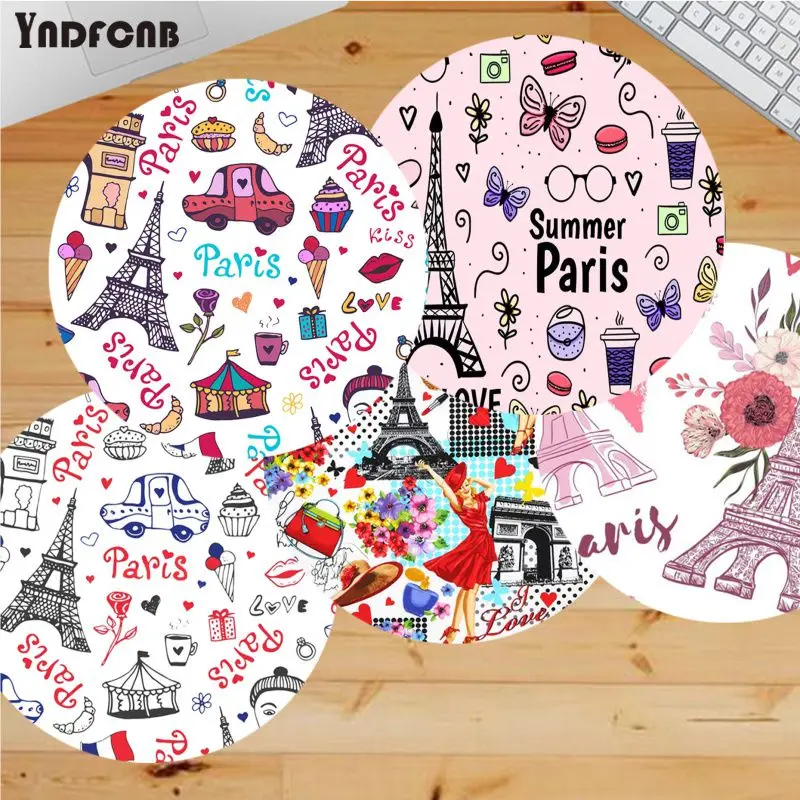 

Французский, парижский, жизнь, эйфелевая башня, узорчатые круглые настольные коврики для ноутбука, игровой коврик для мыши, коврик для ПК, но...