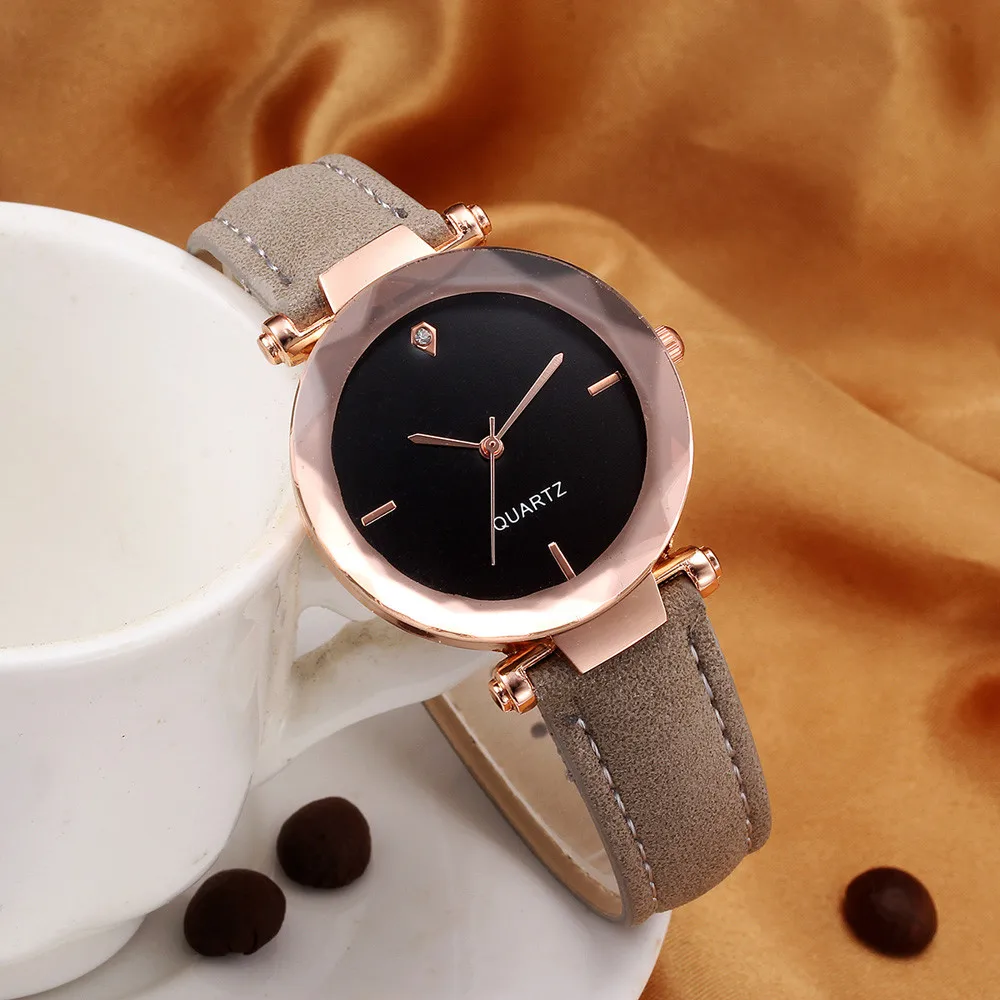 

2021 NEW Watch Fashion Women Leather Band Simplicity Casual Watch Luxury Analog Quartz Crystal Wrist watch Gift to girlfriend