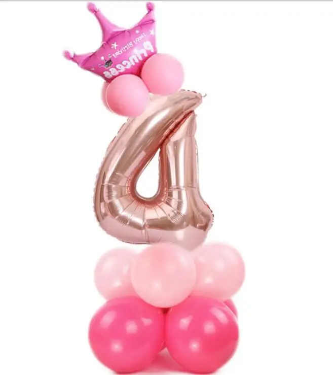 Rose gold pink 4 1 комплект 32 дюймов розовое золото номер воздушный шарик из фольги в форме цифры баллоны с гелием День рождения Свадьба Декор воздушные шары для праздника вечерние поставки - Цвет: Rose gold pink 4