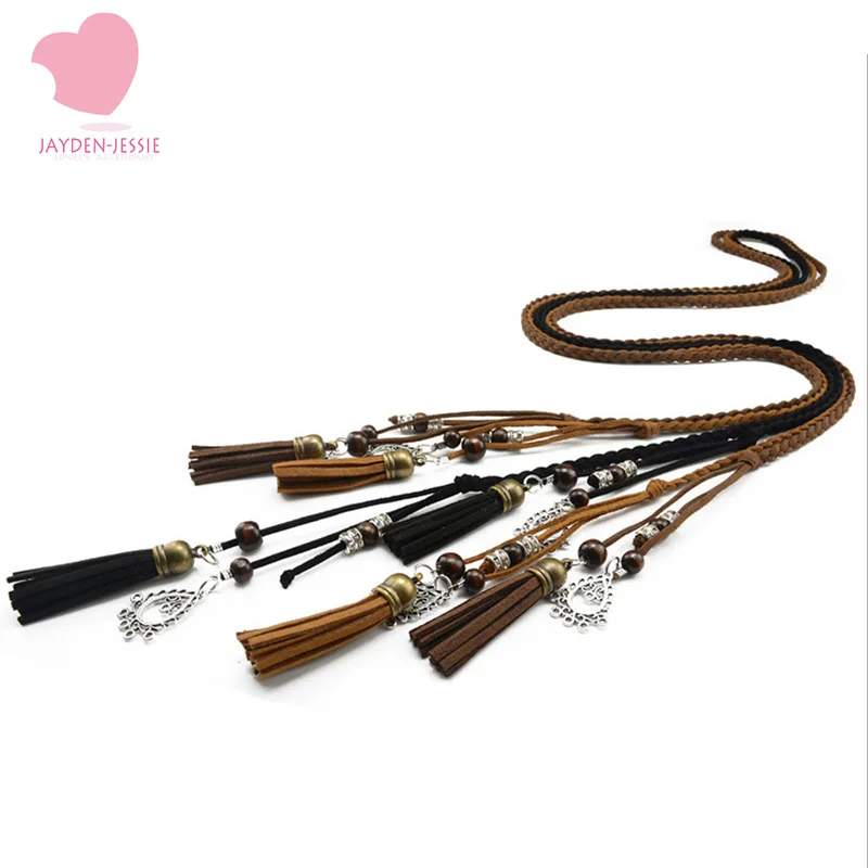 Новый дизайн женская мода тканая поясная веревка универсальное платье с