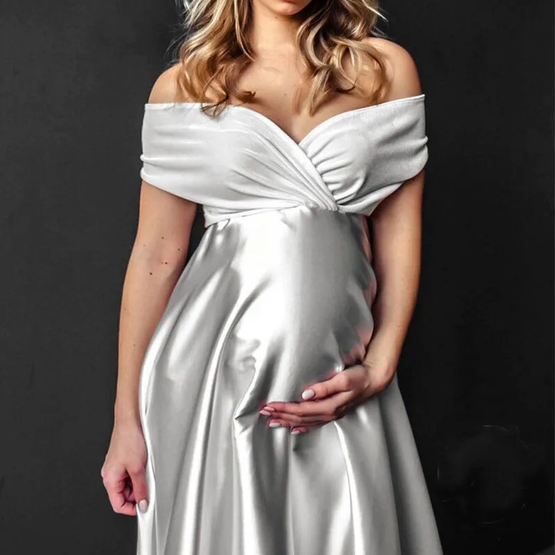 Одежда для беременных женщин элегантное атласное шифоновое богемное свободное