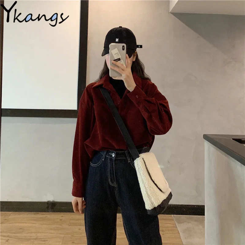 2020 верхняя Вельветовая рубашка зимнее пальто с высоким воротником имитацией