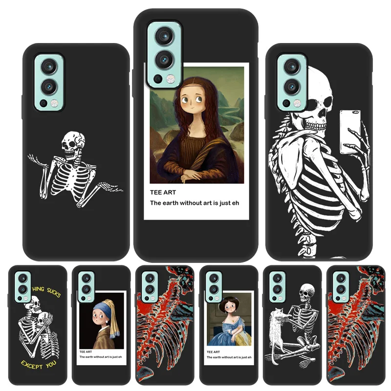 

Oneplus 8 Pro Case For Oneplus 9 Pro 7 Pro 6T 7T 8T Cases Silicon Funda Oneplus Nord N10 N100 Skull Painted Black Soft TPU Cover
