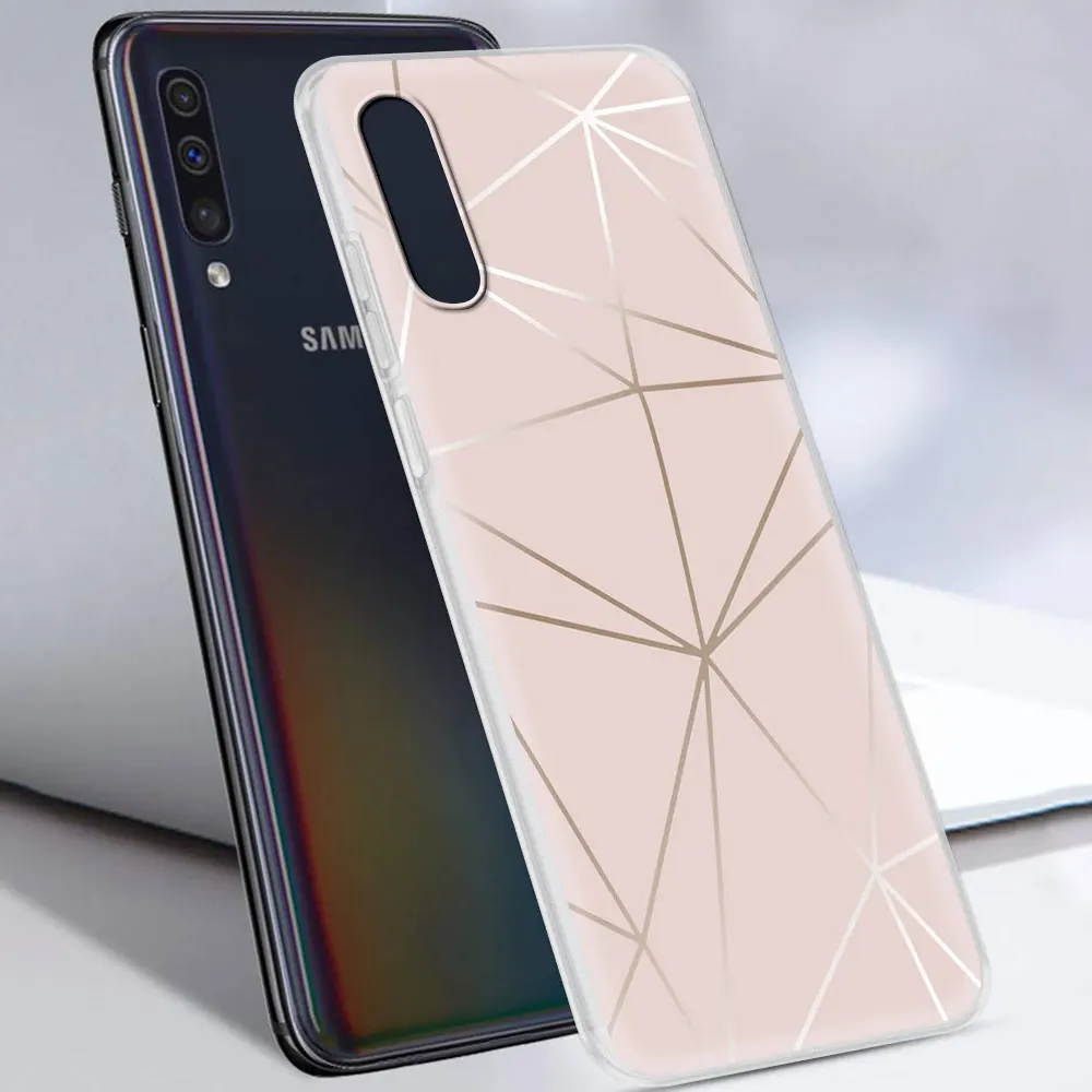 

Capas For Samsung Galaxy A50 A70 A40 A30 A20 A10 Frosted Soft Phone Cases Coque A51 A20e A10e Fundas Geometric Marble