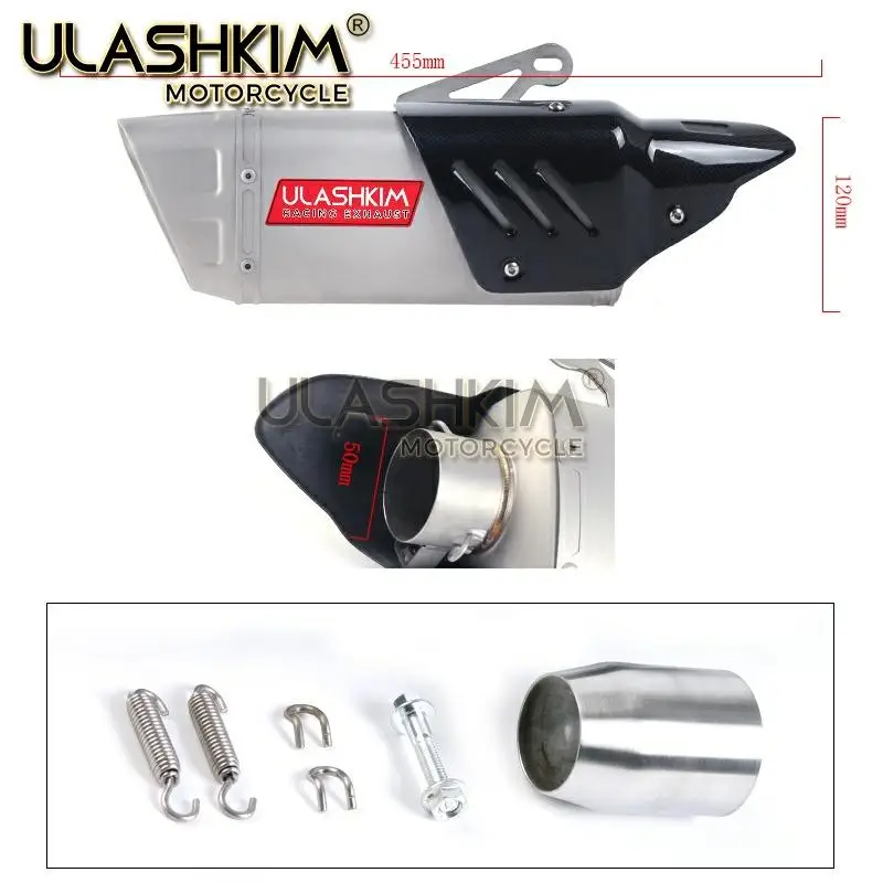 

Motorcycle Exhaust Full system middle Link pipe Muffler Slip On for Kawasaki ZX-6R ZX6R ZX 6R ninja 636 2008-2019