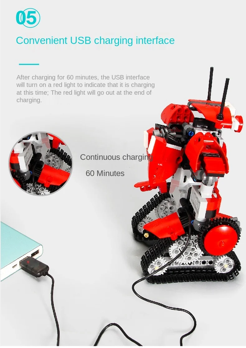 

HOSHI Mould King Technic Robert Set Remote Control Block Robot Crawler Car Model Building Blocks Bricks Kids Educational Toys