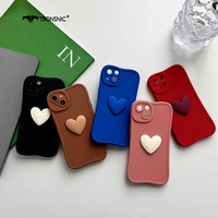 colorful love heart phone case for iphone 13 12 11 pro max xs max xr soft silicone blue red case for iphone 7 8 plus cover coque