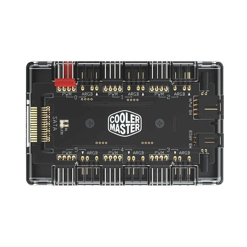 

Cooler Master 1 to 6 ARGB&PWM 2-in-1 chassis fan hub SATA power supply magnetic design 6 sets of ARGB/PWM interface fan hub