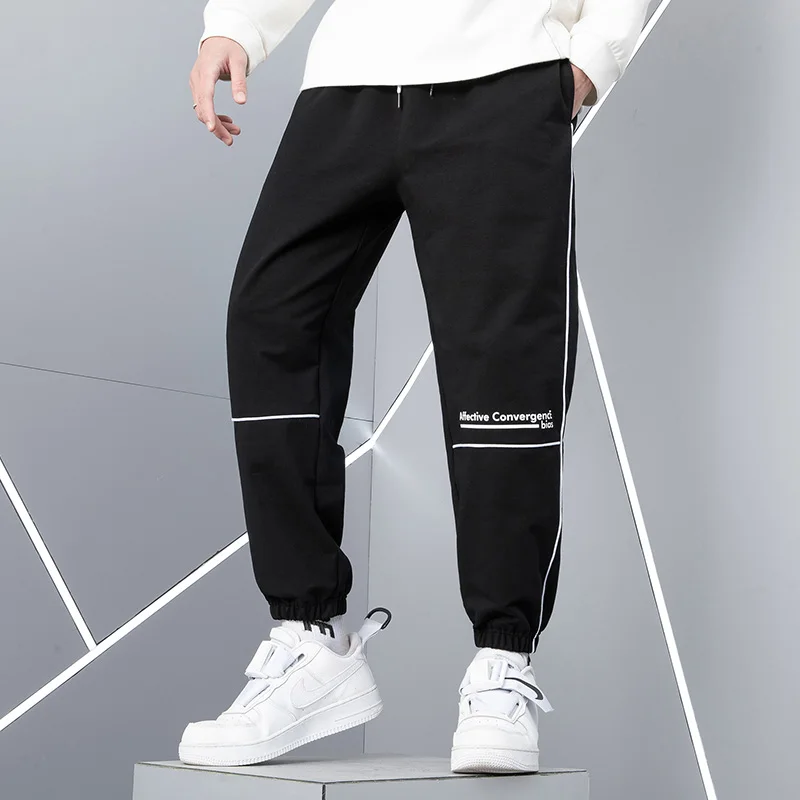 

KKSKY Print Running Mens Pants Cotton Fitness Hip Hop Sweatpants Joggers Pants Men Winter Fashion Black Harem Trousers Homme