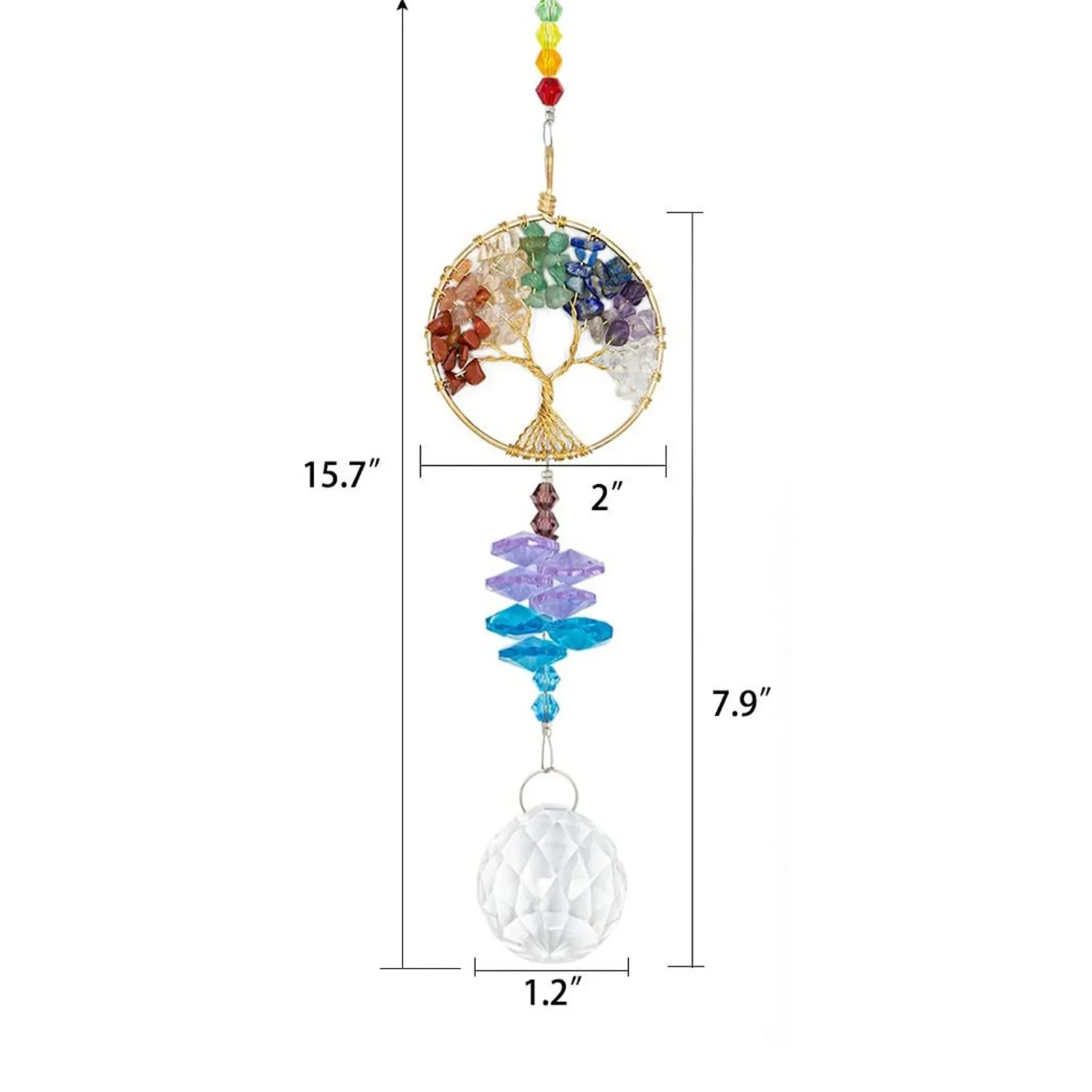 

Tree of Life Crystal Lighting Sun Catcher Handmade Pendant