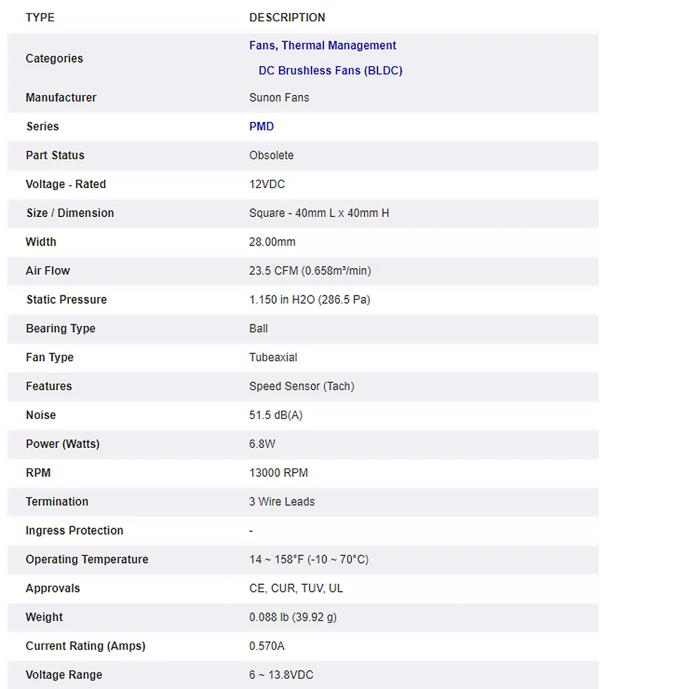 SUNON оригинальные PMD1204PQBX-A 4 см 4028 12 В 6,8 Вт высокоскоростные серверные вентиляторы 40*40*28 мм 3 провода 3 pin