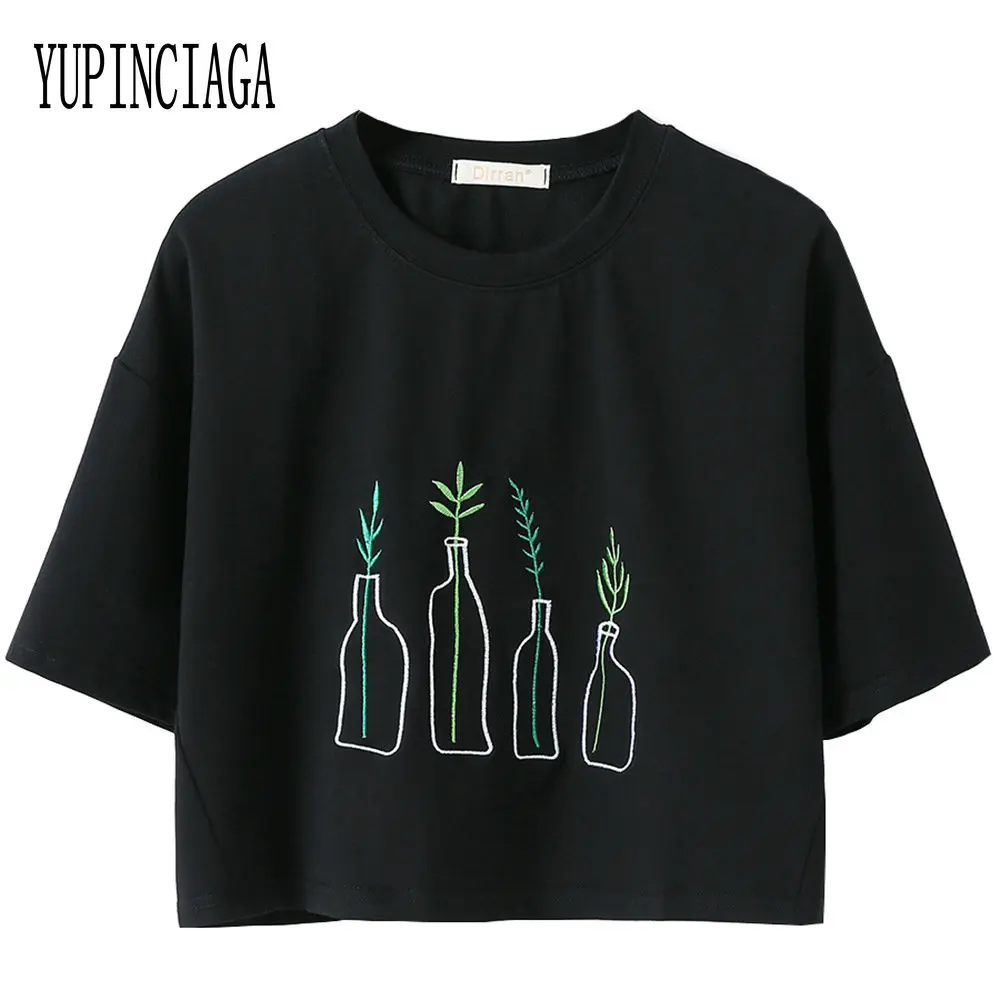 Женская футболка с короткими рукавами YUPINCIAGA повседневная хлопковая Футболка в