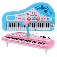 piano keyboard toy 37 keys pink electronic musical multifunctional instruments with microphone my first pinao toy