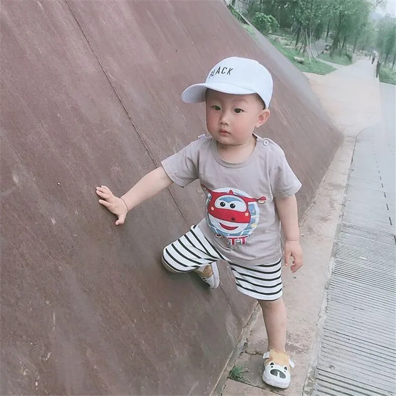 

Summer Children's Short-sleeved Suit for Girls Boys Clothing Set Baby Cotton Cartoon Print T-shirt Shorts Outfits