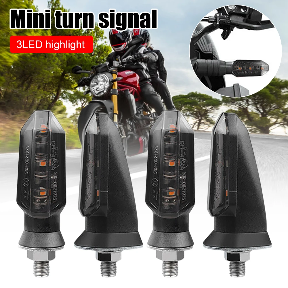 

2PCS Motorcycle Turn Signal LED Headlight Amber Bullet Front Rear Flashing Light Waterproof Blinker M8 Bolt for ATV UTV Scooter