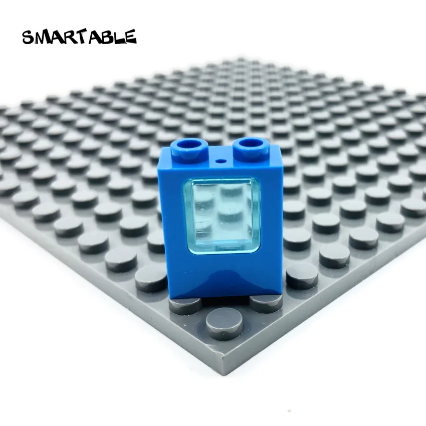 Умная оконная рама 1x2x2 со стеклянными элементами MOC, строительные блоки, игрушки для детей, совместимы со всеми брендами 4862+ 60032 город, 40 шт./лот - Цвет: Blue with Blue