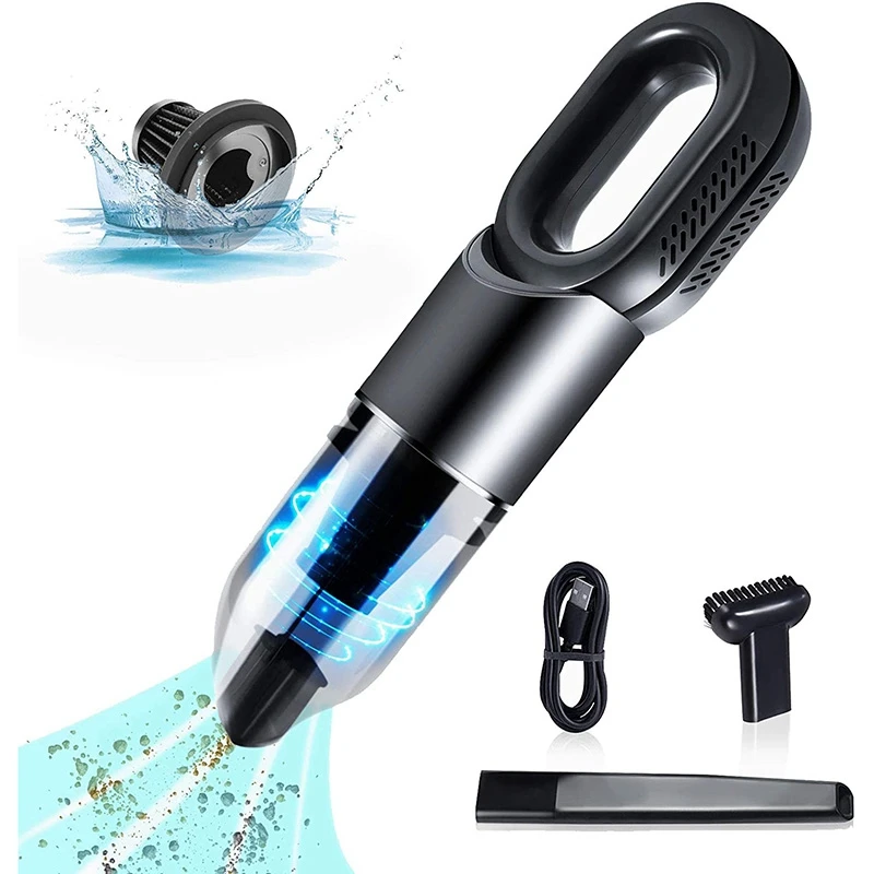 

Portable Cordless Handheld Vacuum Cleaner, 2 Speeds, 120W High Power, USB Charging, Wet Dry Car Vacuum Cleaner