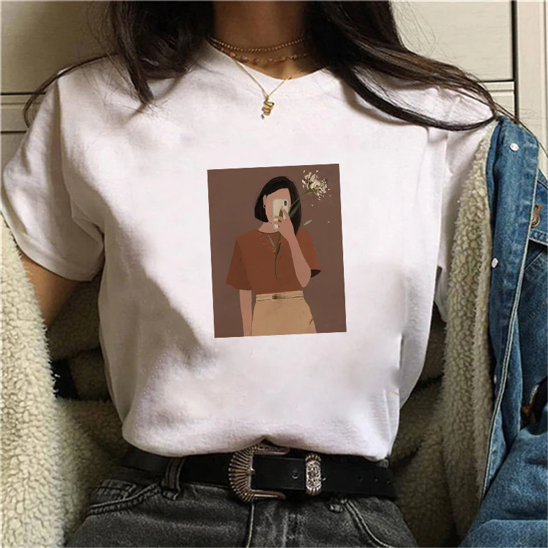 

Summer T Shirt Women Fashion Women T Shirt Summer Short Sleeve Ullzang Casual Aesthetic Top Tees 90s Harajuku Woman T Shirt