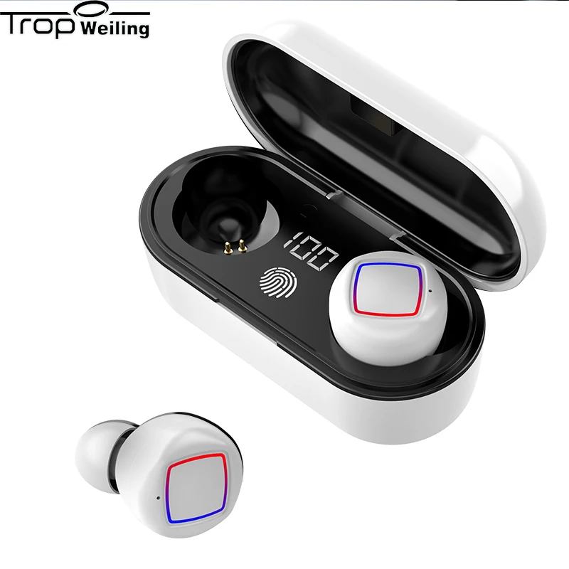 Мини TWS сенсорный Bluetooth наушники со светодиодным дисплеем 5 0 спортивные Игровые