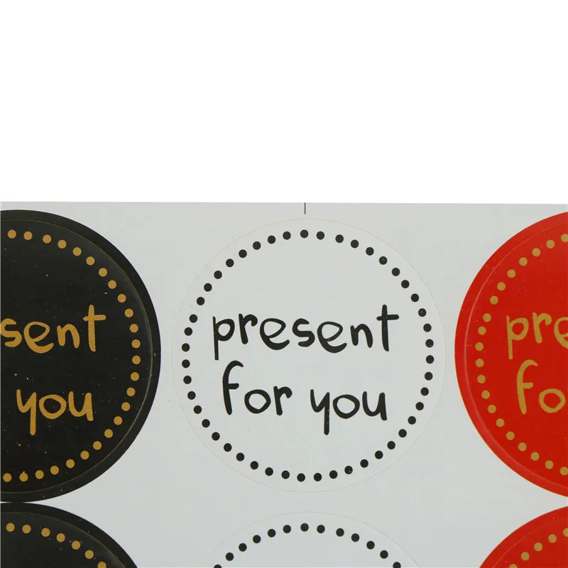 

90PCS/10sheets " Present For You " Kraft Paper Seal Stickers For Handmade Products Diy Bakery Packsge Label Adhesive Sticker