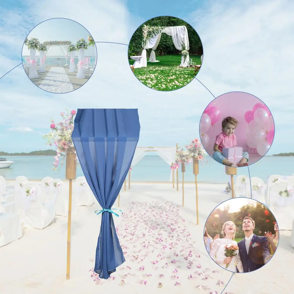 

Unique Chiffon Table Runner Soft Elegant Decorative Table Cloth Navy Blue Light Pink Soft Sheer Chiffon For Home Table Runner