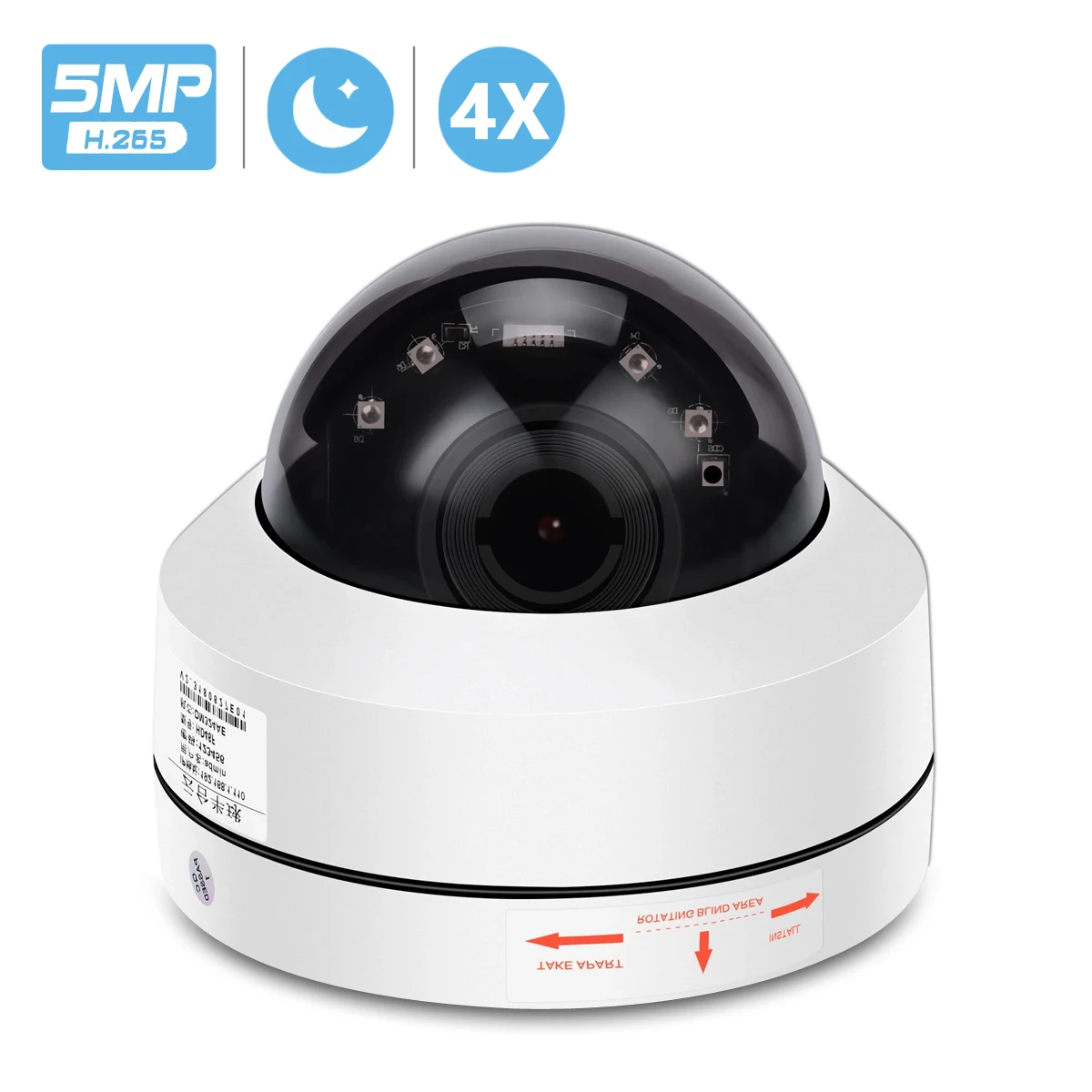 BESDER POE 5MP скоростная купольная PTZ IP камера PoE Мини CCTV безопасности Видео 4X зум