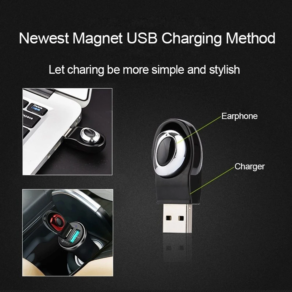 Мини Bluetooth 4 1 наушники вкладыши невидимые беспроводные легкие с магнитным USB