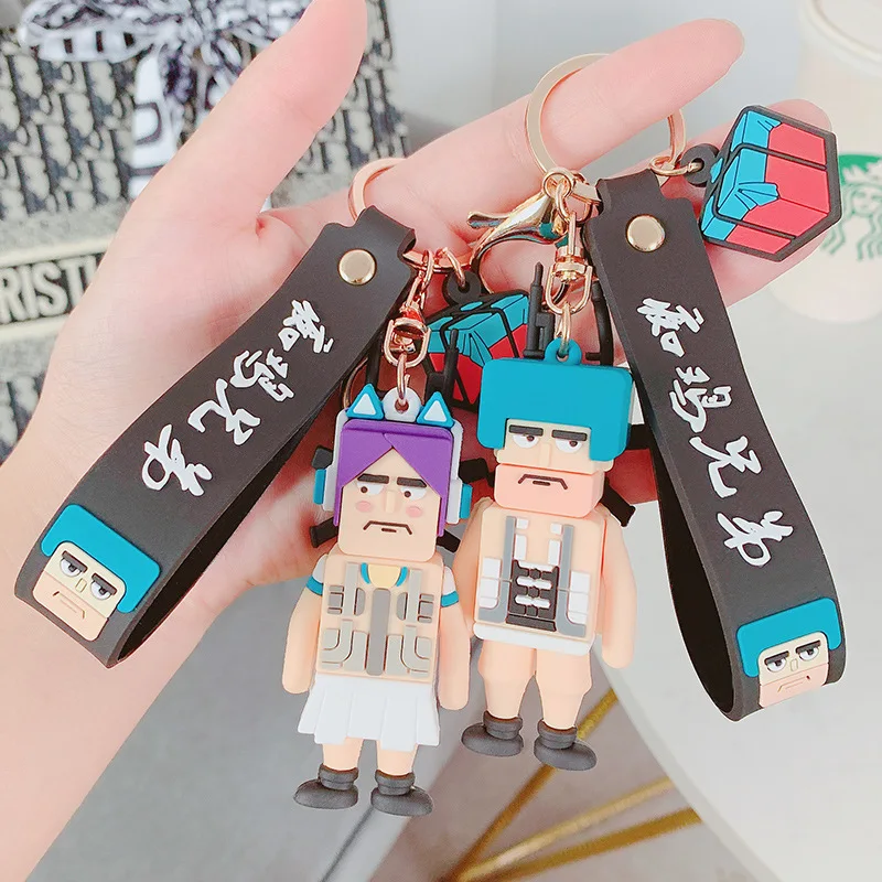 

Fashion Game New Keychain Pubg Soldier Warrior Adorkable Key Chain Children Bag Pendant Accessories Keyring Men Gift