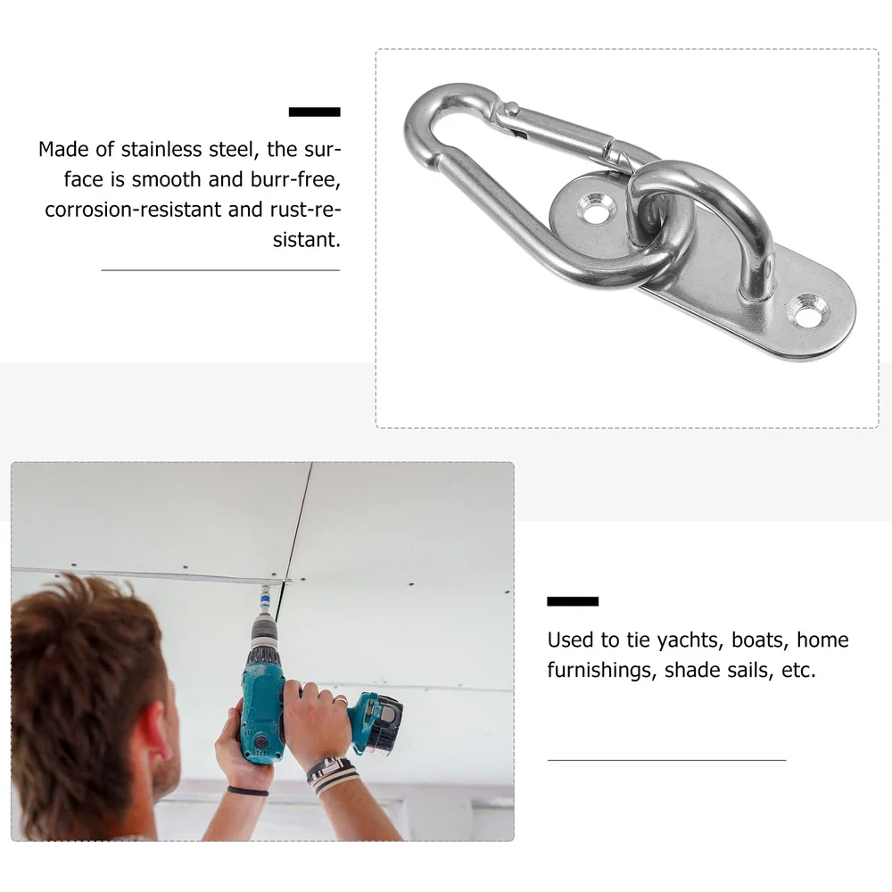 

1 Set Stainless Steel U Shaped Hooks Spring Safety Buckles with Screws (Silver)