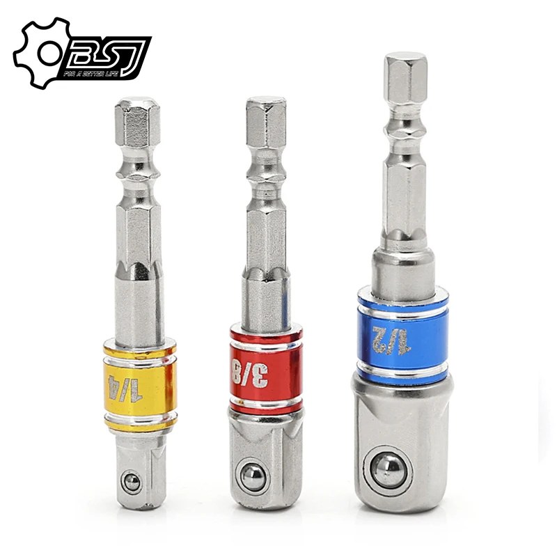 3 шт. отвертка для отвертки гнездо адаптер дрель 1/4 &quot3/8&quot 1/2 &quotс шестигранным