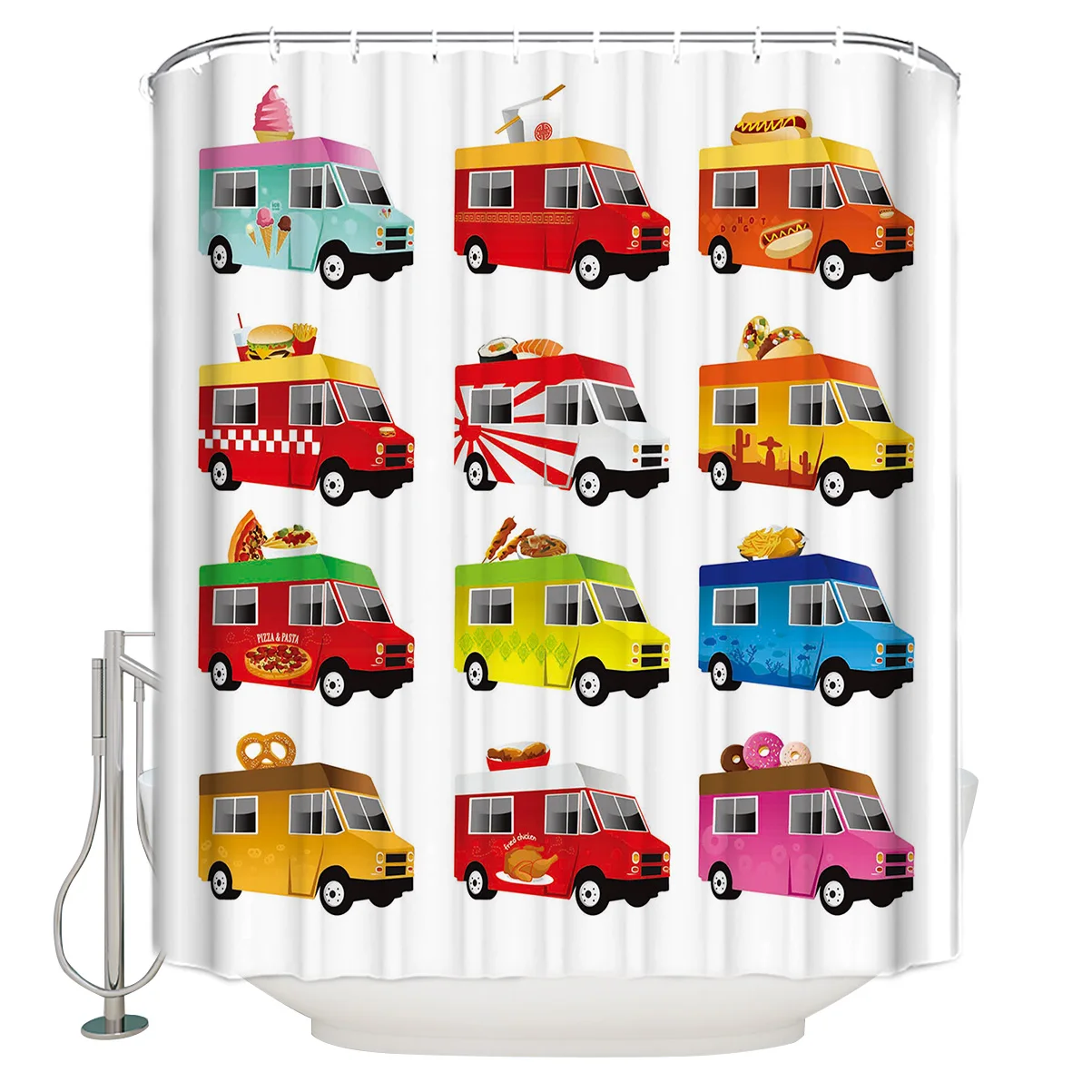 Еда грузовик занавеска для душа водонепроницаемый ванной из полиэстера домашний
