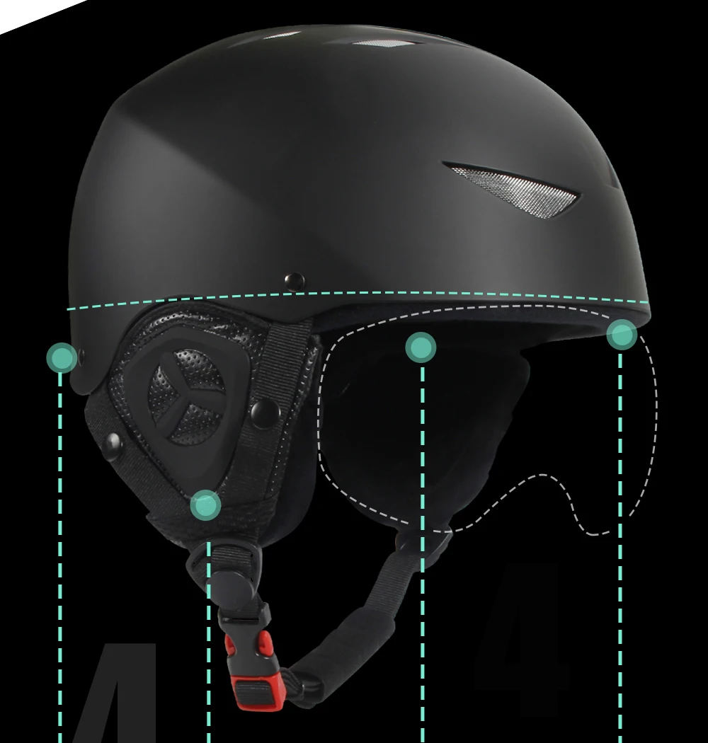 QUESHARK полнопокрытый лыжный шлем интегрально-Формованный Crashproof снег шлем сетка дышащий ухо теплый Скейтборд Сноуборд шлем
