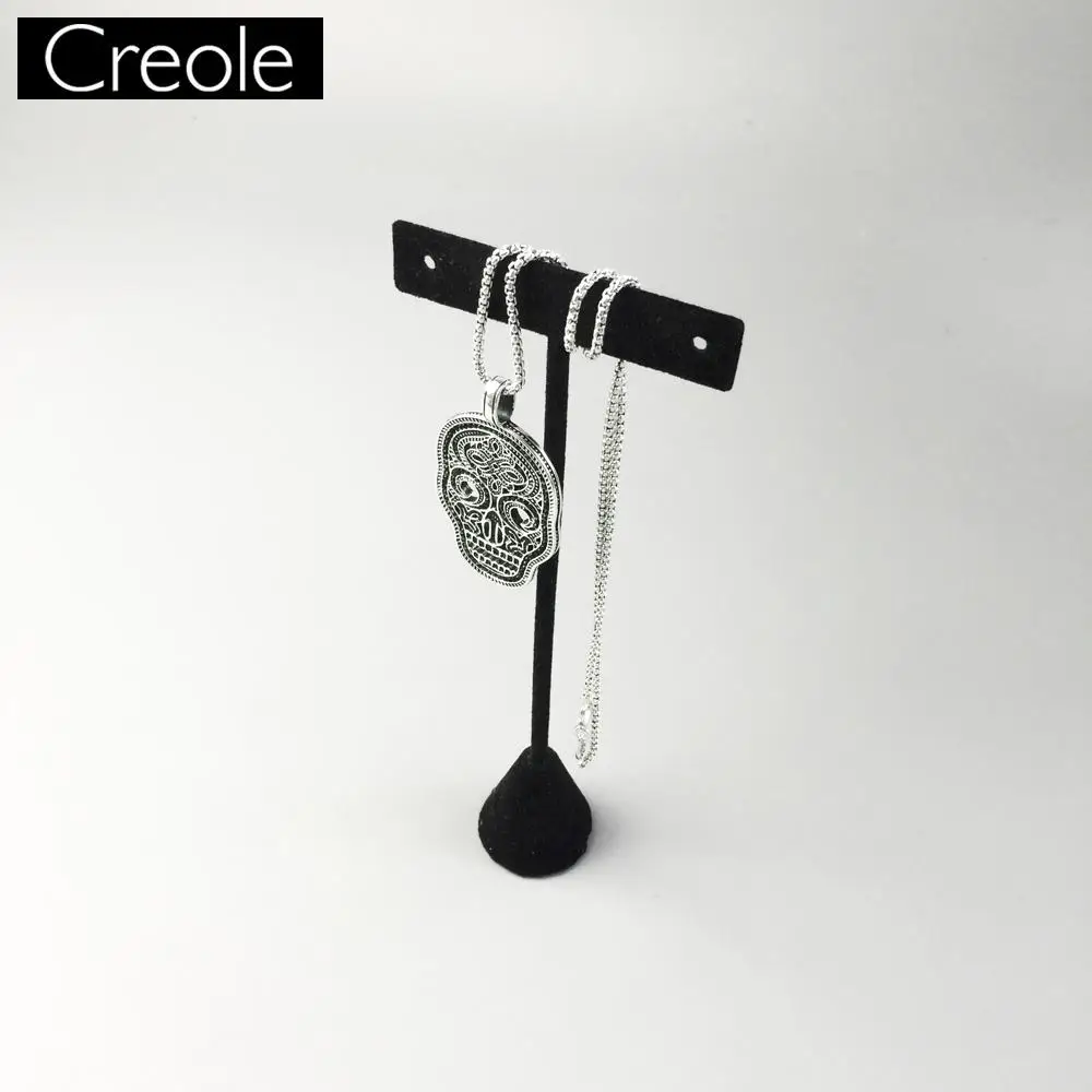 Ожерелье из звеньев цепи с черным черепом маска паве подарок для мужчин и женщин