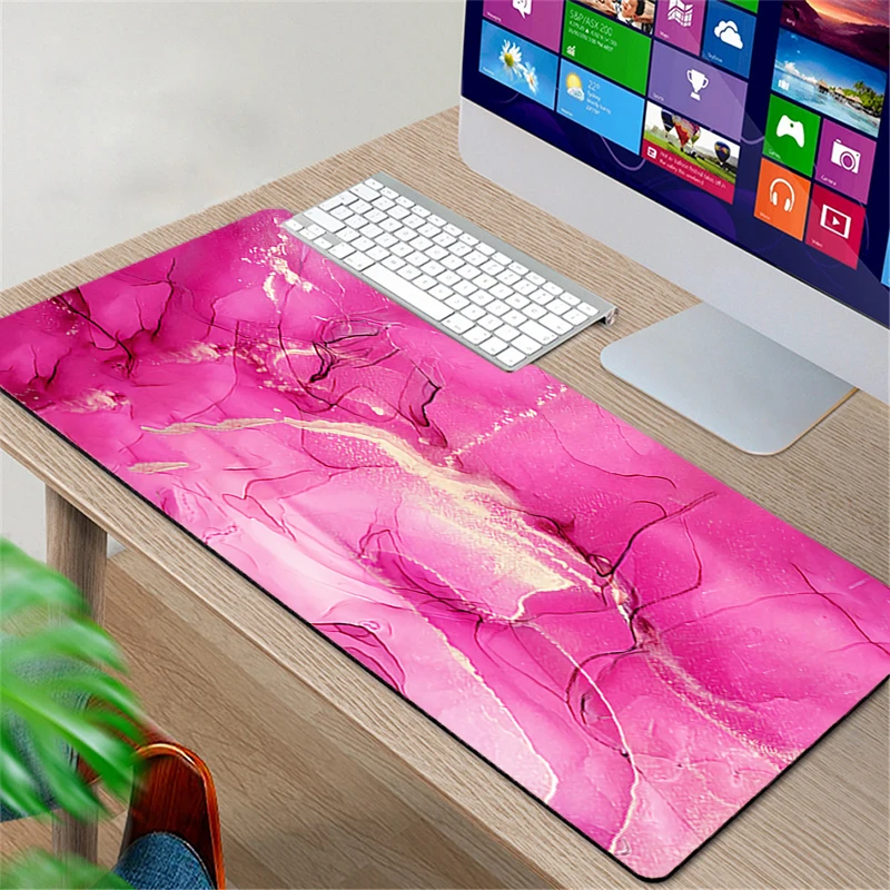 

Розовый мраморный коврик для мыши, резиновый стол, большой игровой коврик для мыши xxl, Настольный коврик, компьютерная клавиатура, игровые а...