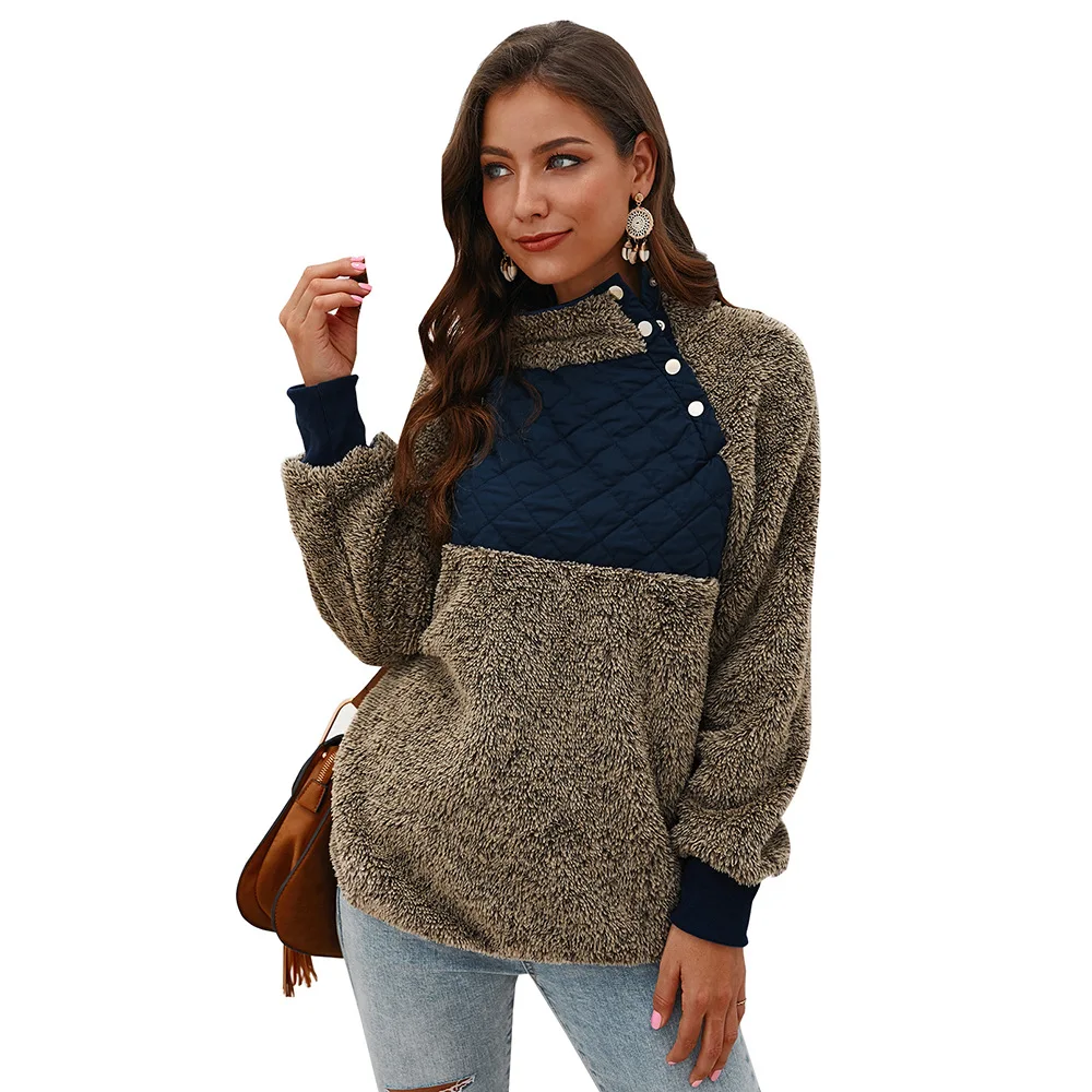 Толстовка Женская с воротником хомутом и кнопками по бокам|Женские толстовки