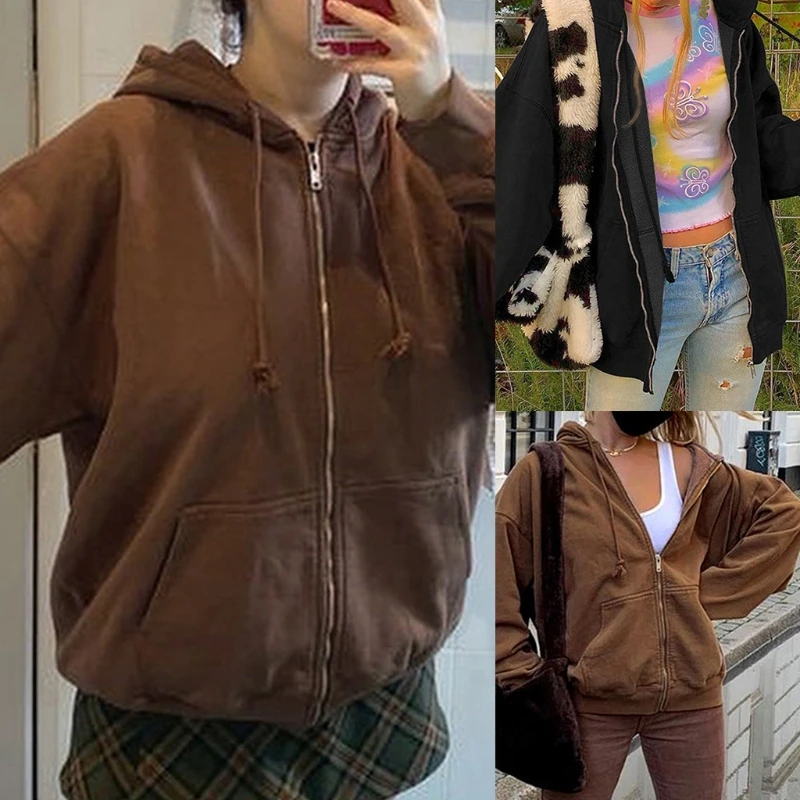 Женская толстовка с капюшоном и длинным рукавом однотонная Свободная Толстовка