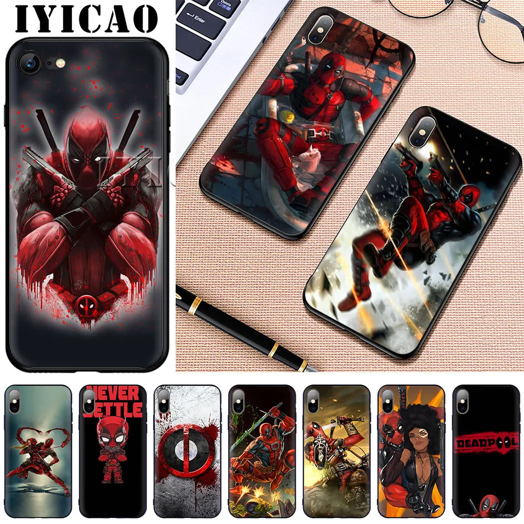 IYICAO Дэдпул Мягкий силиконовый чехол для телефона iPhone 11Pro Max Xr Xs X 6 6S 7 8 Plus 5 5S SE