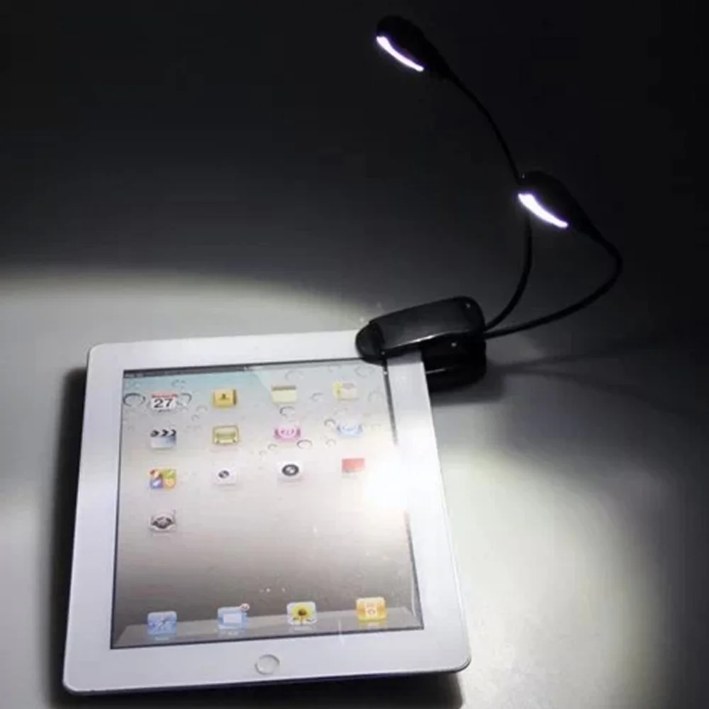 

Double LED Flexible Clip lamp Table Lamp USB Rechargeable Reading Desk Lamp Portable Table Lights Student Dormitory