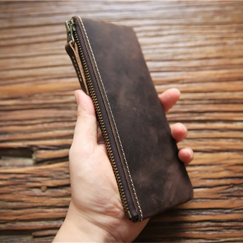 Чехол-карандаш ручной работы из натуральной кожи винтажная сумка воловьей на