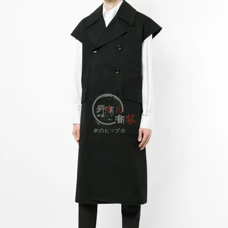 

HOT / Spring Men’s New Fashion Personalized Customization Large-size Casual loose waistcoat sleeveless jacket/S-6XL