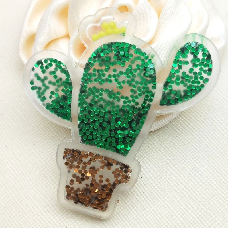 

55*58MM cartoon cactus Acrylic shaker resin for DIY Craft SKR41