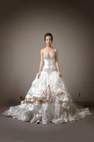 casamento crystal beading sweetheart vestido de noiva 2016 new fashionable taffeta sexy bridal gown wedding dress free shipping