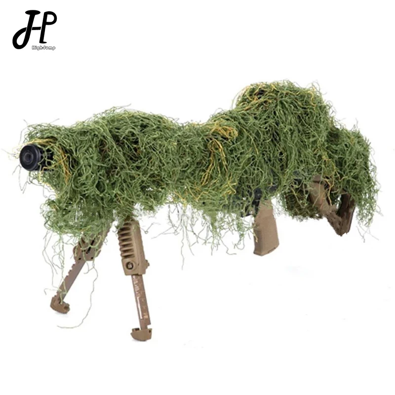 

1.2M Airsoft Hunting Blind Ropes Camouflage Ghillie Suit Accessories Elastic Synthetic Fiber Mlitary CS Hunting Blind Gun Wraps