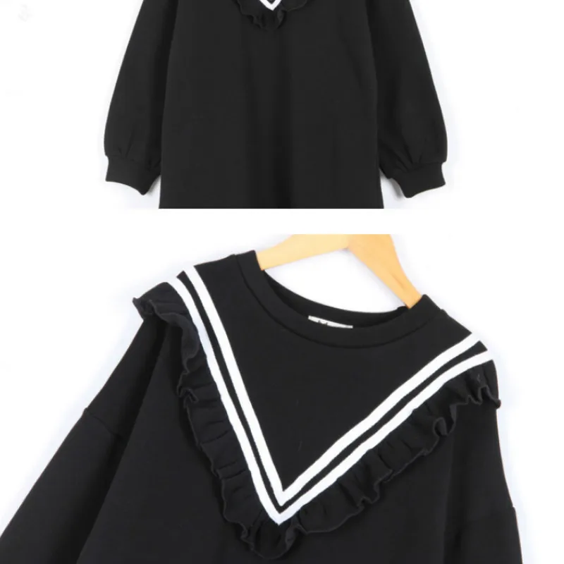

Fleece Thickened Teen Girls Dress 2020 Autumn Winter Korean Ruffled Children Clothing Kids Girls Fashion Casual Dress, #1150