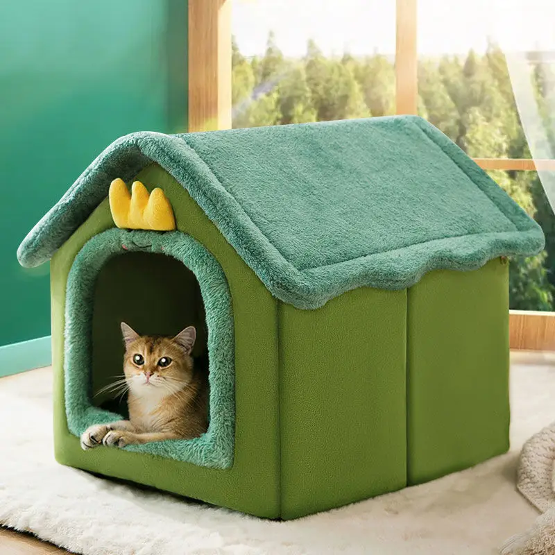 

1-14KG Cat Litter Winter Warm Cat Bed House Type Dog House Four Seasons Universal Removable And Washable Mat Closed Pet Supplies