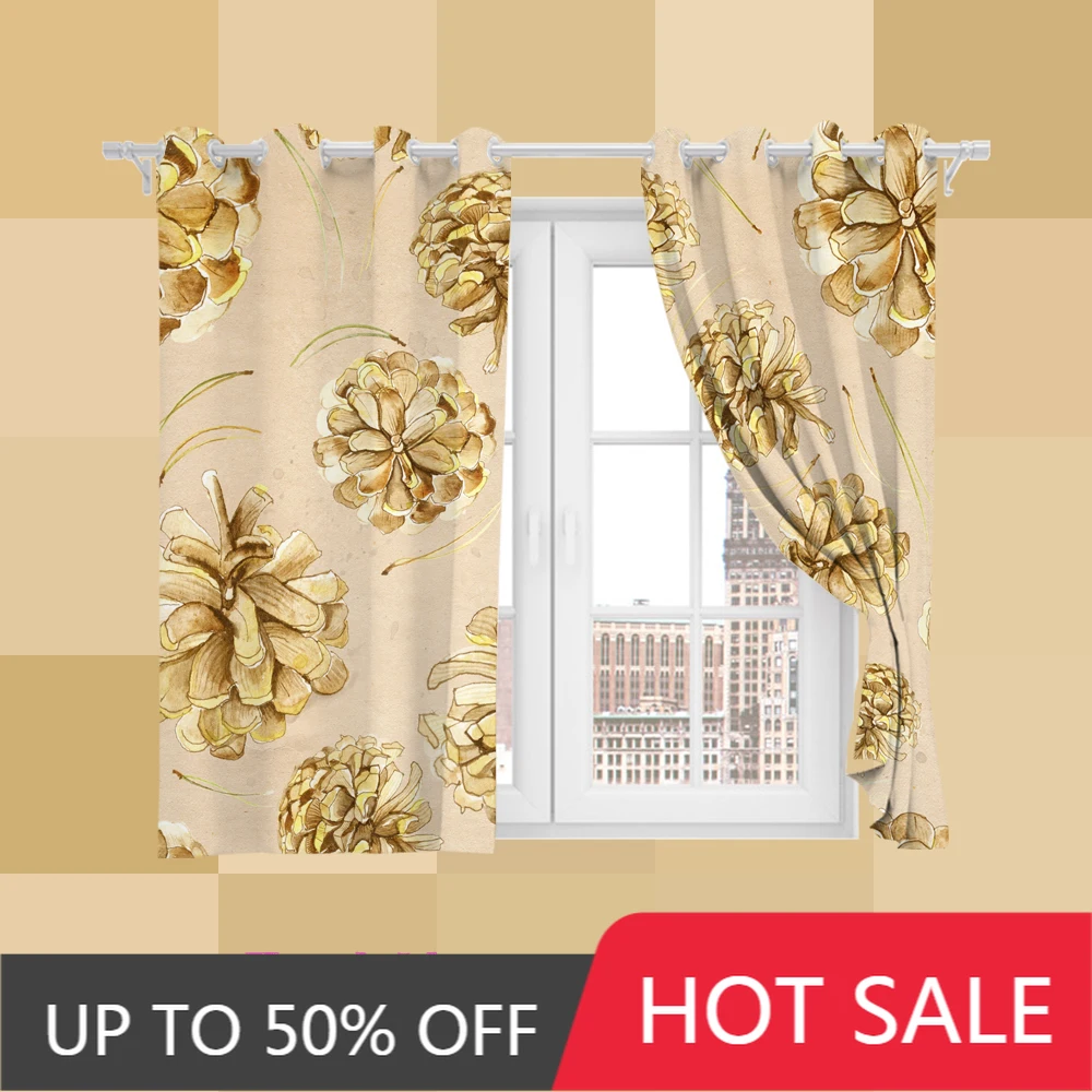 

Full Shade Sunscreen Customized Flower Kitchen Bedroom LivingRoom Princess Bay Window Punch Hook Blackout Curtain New Arrival